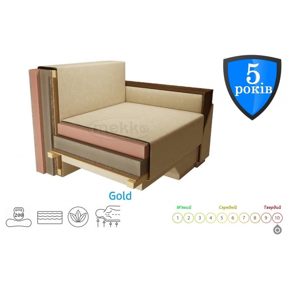 Диван ортопедичний поворотний Мекко Mercury 3000*2150 Pocket Spring Cocos I категорія Riviera 031 (MEK-161097)