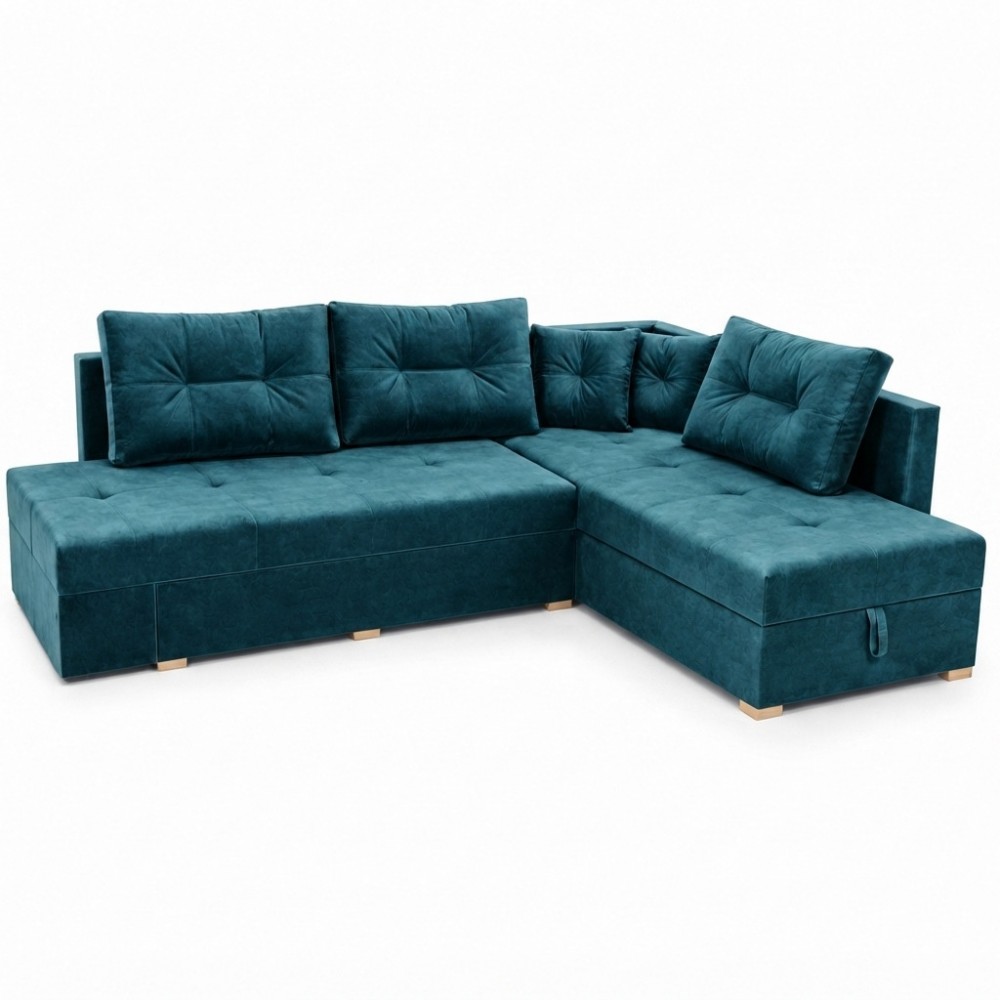 Диван ортопедичний поворотний Мекко Mercury 3000*2150 Bonel Standart Hard Plus II категорія Allure Premium Ocean (MEK-161088)