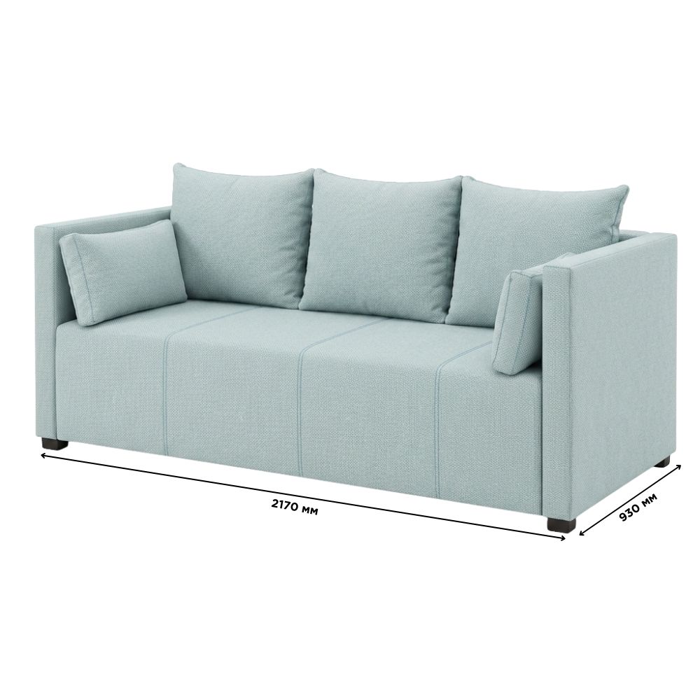 Диван прямий Мекко Monaco 2170х930 Lux III категорія Austin 16 Aqua (MEK-161719)