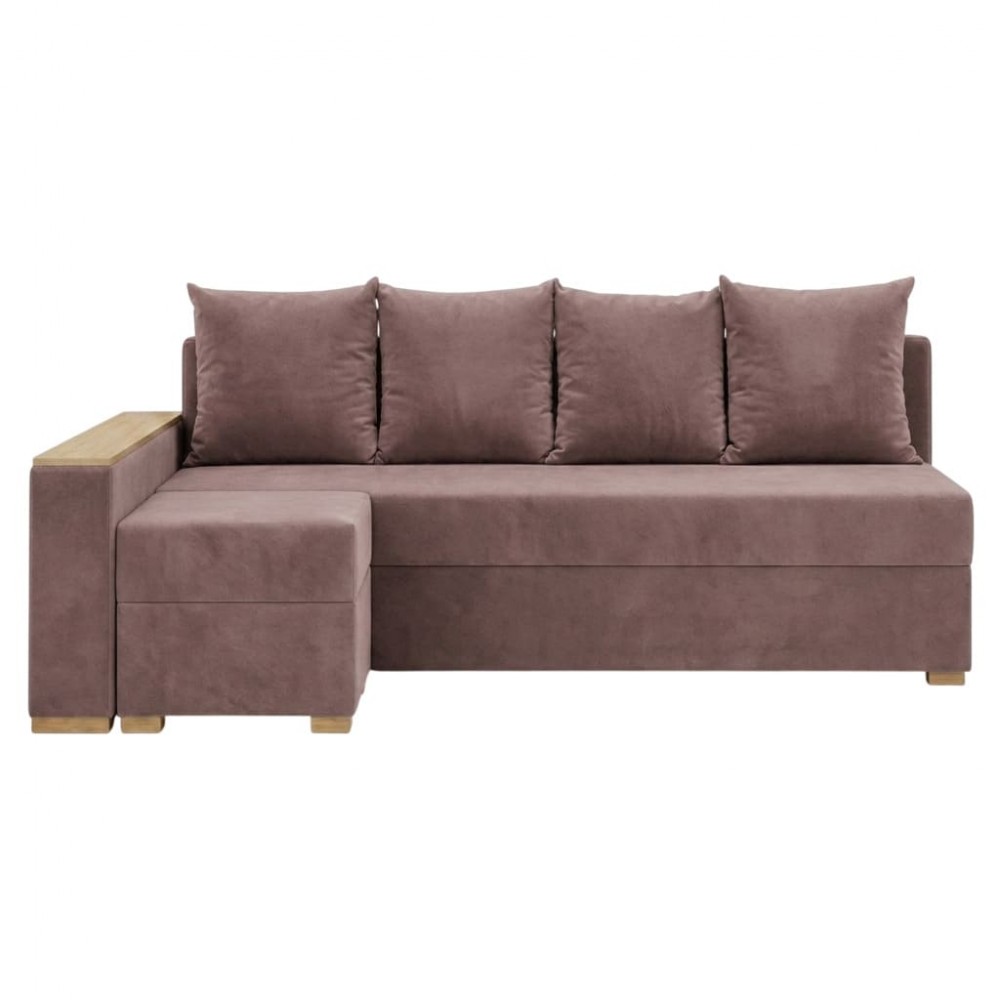 Угловой ортопедический диван Мекко Cube 2250×1430 Gold II категория Allure Premium Rose (MEK-161549)
