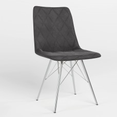 Стул на раме VERONIKA 4LX CHROME (BOX-4) LN PUMA-15 (Темно-пепельный) (NWS-122499)
