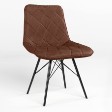 Стул на раме NICOLE 4LX BLACK (BOX-1) SQR ECO-21 (Темно-коричневый) (NWS-121636)