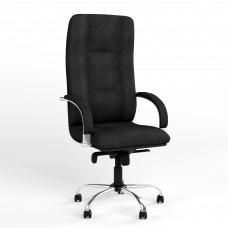 Крісло поворотне STAR STEEL CHROME (COMFORT) Micro-A (Чорний) (NWS-126821)