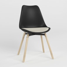 Стілець на рамі ASTI BLACK WOOD (BOX-1) K02 ECO-50 (Білий) (NWS-132375)