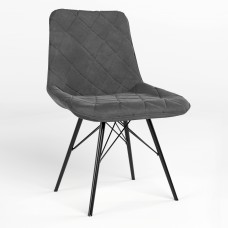 Стул на раме NICOLE 4LX BLACK (BOX-4) LN PUMA-15 (Темно-пепельный) (NWS-122150)