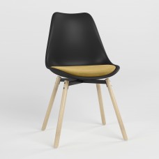 Стілець на рамі ASTI BLACK WOOD (BOX-1) K02 SORO-40 (Жовто-гірчичний) (NWS-132386)