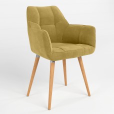Стілець на рамі DASTER WOOD ALU (BOX-1) LN SORO-40 (Жовто-гірчичний) (NWS-121241)