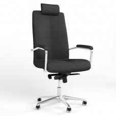 Кресло поворотное GRAND HR STEEL CHROME MPD AL68 CSE-14 (Черный) (NWS-126245)