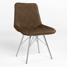Стул на раме NICOLE 4LX CHROME (BOX-1) LN ECO-35 (Кофе) (NWS-122152)