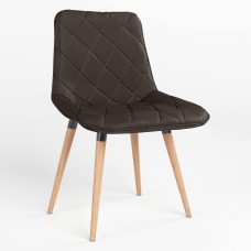 Стул на раме NICOLE WOOD BLACK (BOX-1) SQR ECO-31 (Темно-коричневый) (NWS-121974)