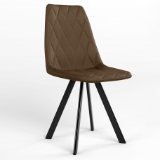 Стілець на рамі LIYA 4L BLACK (BOX-2) SMP ECO-35 (Кава) (NWS-128481)