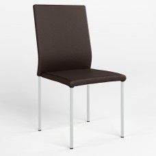 Стул на раме NIK CHROME (BOX-2) ECO-31 (Темно-коричневый) (NWS-121742)