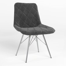 Стул на раме NICOLE 4LX CHROME (BOX-1) LN SORO-95 (Темно-серый) (NWS-122155)