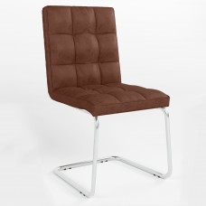 Стілець на рамі RALPH CF CHROME (BOX-2) ECO-21 (Темно-коричневий) (NWS-129085)