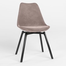 Стул на раме ASTI BLACK SOFT WOOD (BOX-1) PUMA-09 (Бледно-розовый) (NWS-127296)