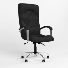 Кресло поворотное GERMES STEEL CHROME (COMFORT+ANYFIX) Micro-A (Черный) (NWS-126077)