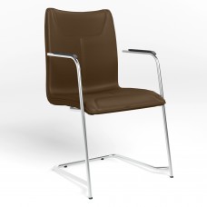 Стілець на рамі DESILVA ARM CHROME (BOX-4) ECO-35 (Кава) (NWS-127399)