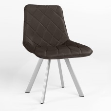 Стул на раме NICOLE 4L ALU (BOX-1) SQR ECO-31 (Темно-коричневый) (NWS-121770)