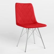 Стул на раме VERONIKA 4LX CHROME (BOX-2) RMB ECO-90 (Красный) (NWS-122523)