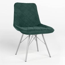 Стул на раме NICOLE 4LX ALU (BOX-1) SQR PUMA-08 (Изумрудно-зеленый) (NWS-121624)