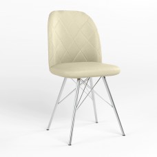 Стул на раме MILANA 4LX CHROME (BOX-1) LN ECO-07 (Светло-бежевый) (NWS-128836)