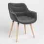 Стілець на рамі VENSAN WOOD BLACK (BOX-2) SORO-95 (Темно-сірий) (NWS-129646)