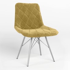 Стул на раме NICOLE 4LX ALU (BOX-1) SQR SORO-40 (Желто-горчичный) (NWS-121629)