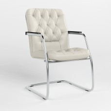 Кресло поворотное CHESTER STEEL CHROME ECO-50 (Белый) (NWS-125590)