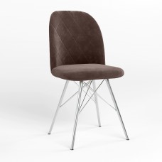 Стул на раме MILANA 4LX CHROME (BOX-1) LN SORO-28 (Светло-коричневый) (NWS-128842)