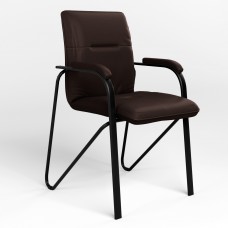 Стілець на рамі SAMBA BLACK (BOX-4) (S) ECO-31 (Темно-коричневий) (NWS-129193)