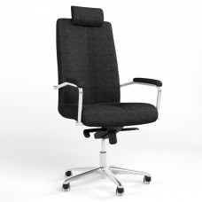 Кресло поворотное GRAND HR STEEL CHROME MPD AL68 C-11 (Черный) (NWS-126185)