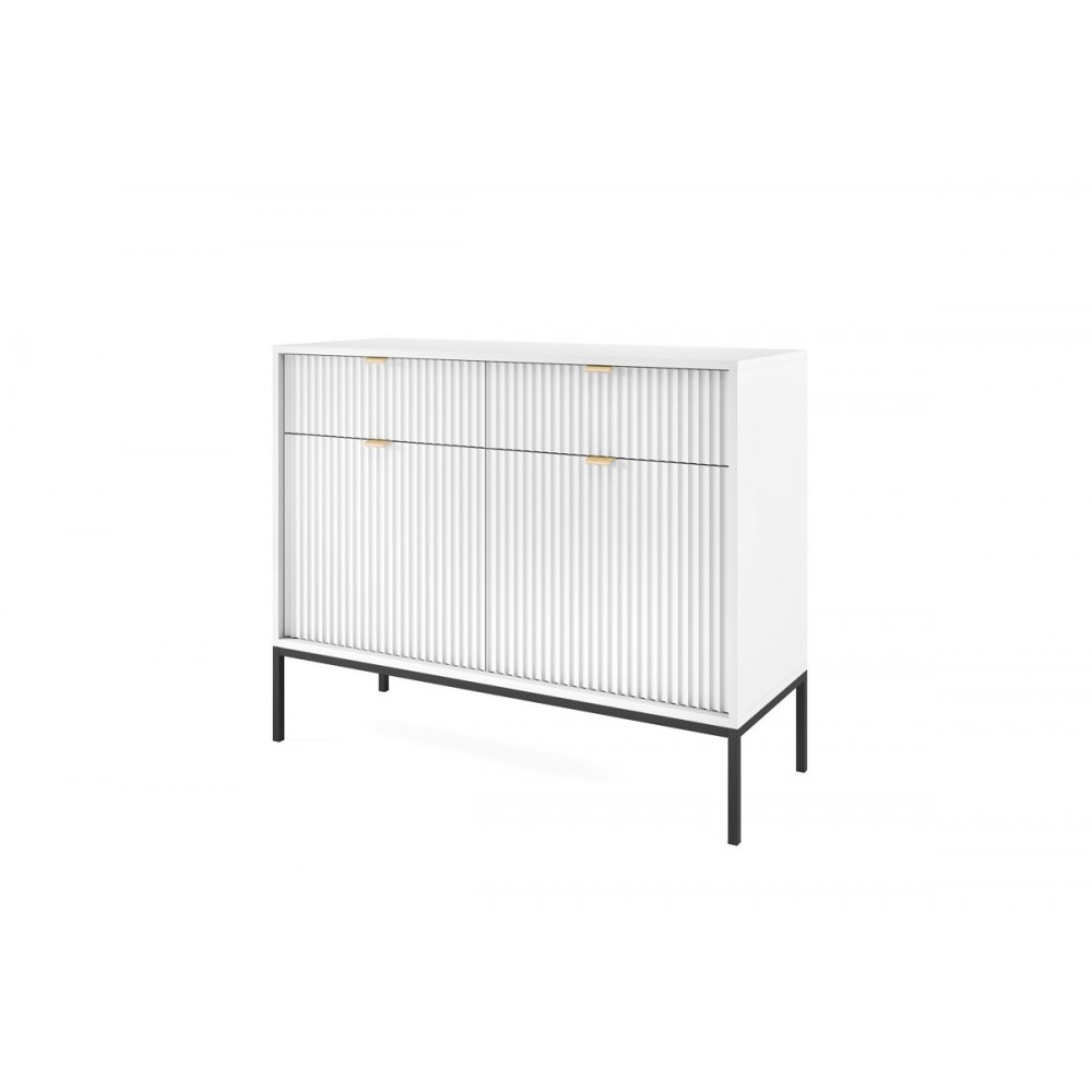 Комод Perfect Home Новая/Nova 2-дверный с 2 ящиками и черными ножками KSZ104 Белый (PFH-091216)