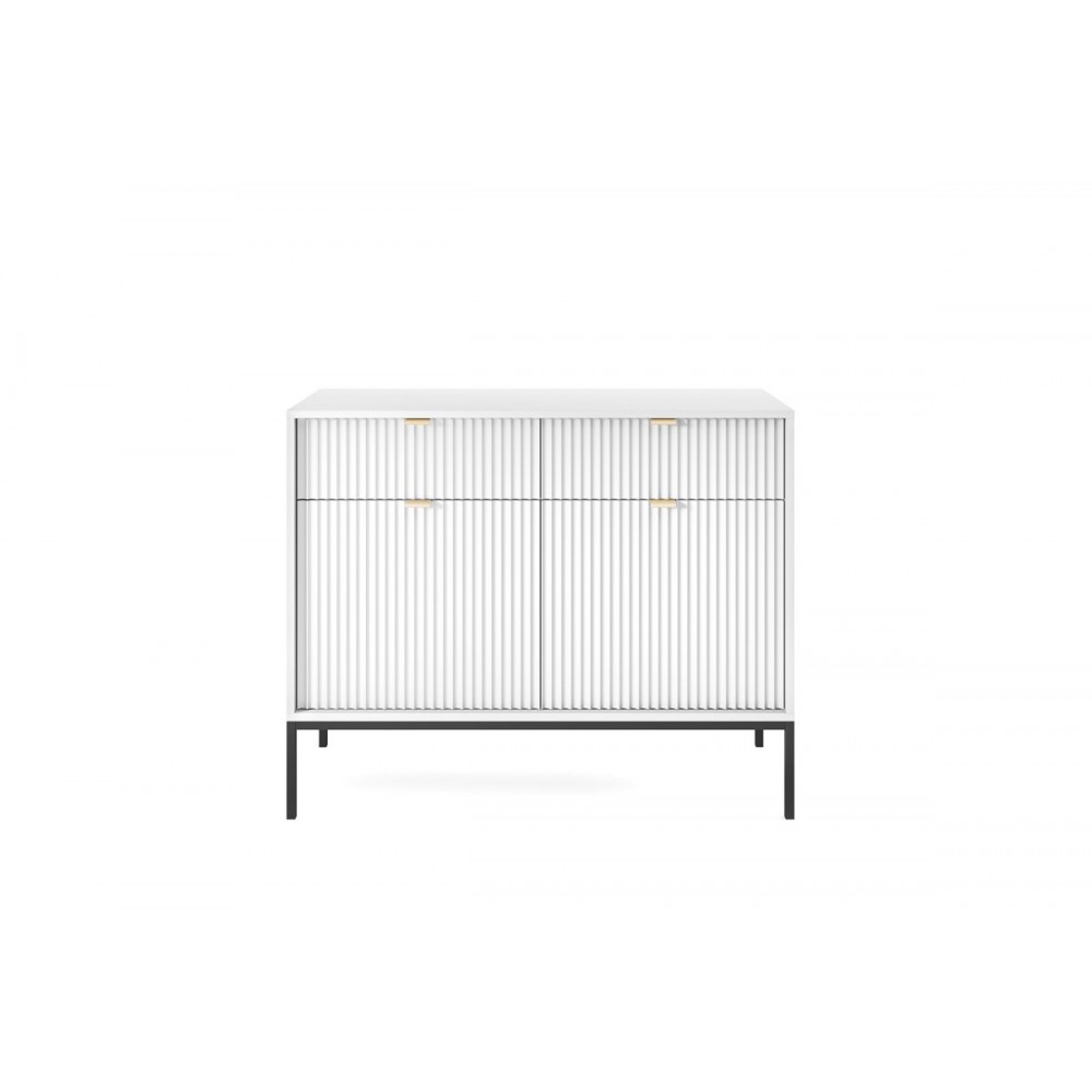 Комод Perfect Home Новая/Nova 2-дверный с 2 ящиками и черными ножками KSZ104 Белый (PFH-091216)