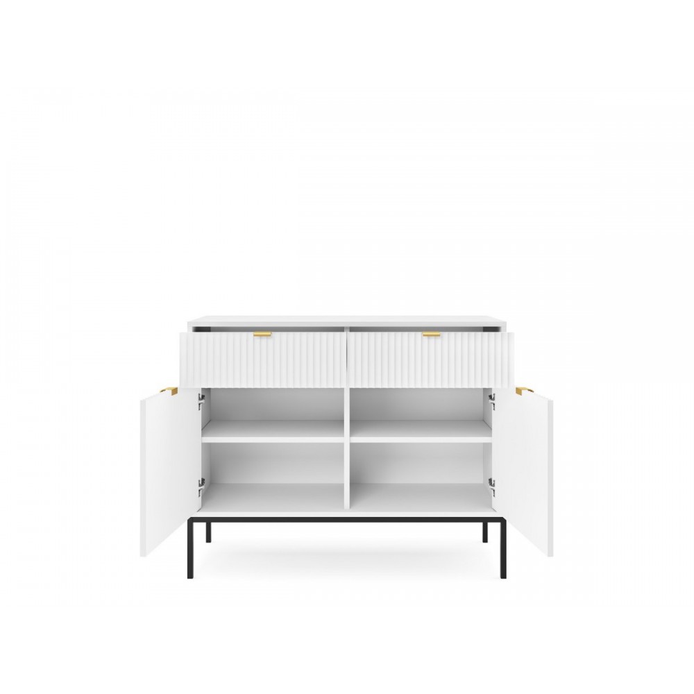 Комод Perfect Home Новая/Nova 2-дверный с 2 ящиками и черными ножками KSZ104 Белый (PFH-091216)