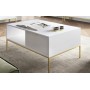 Стол журнальный Perfect Home Новая/Nova с 2 ящиками и золотыми ножками L104 Белый (PFH-091249)