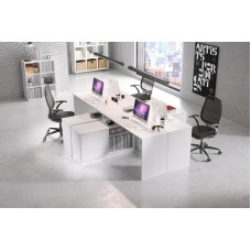 Стіл офісний письмовий Perfect Home Тео / Teo 3S/138 з 3 шухлядами Білий (PFH-091165)