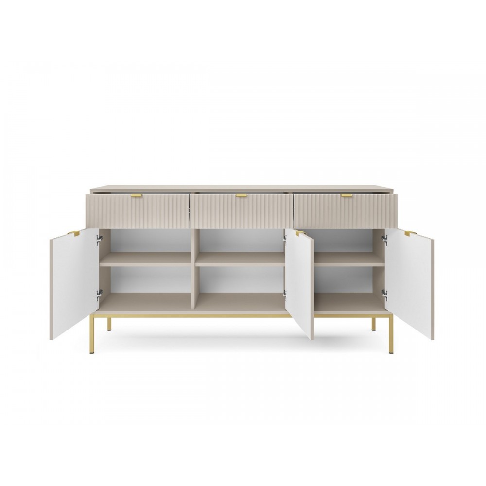 Комод Perfect Home Нова / Nova 3-дверний з 3 шухлядами і золотими ніжками KSZ154 Кашемір (PFH-091245)