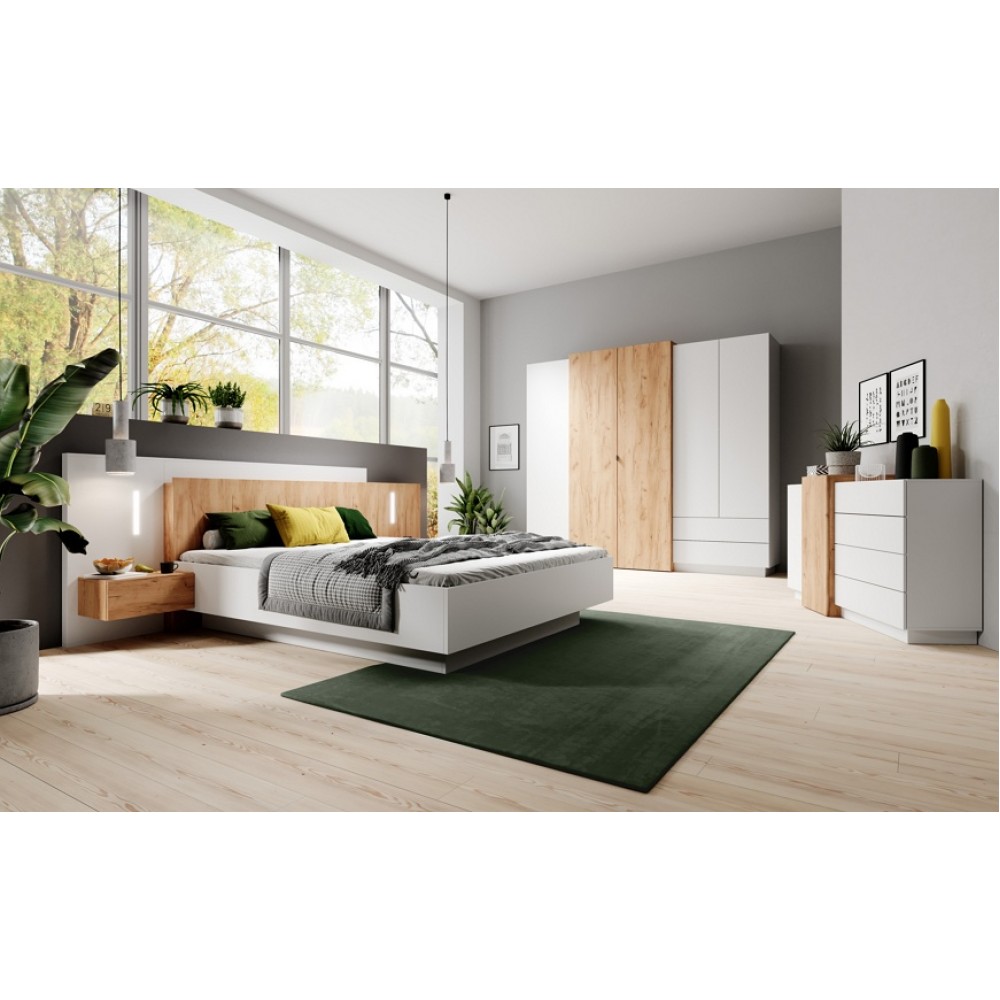 Шафа для одягу Perfect Home 3Д / 3D 4-дверна 4D2S/230 Білий/дуб крафт золотий (PFH-091047)