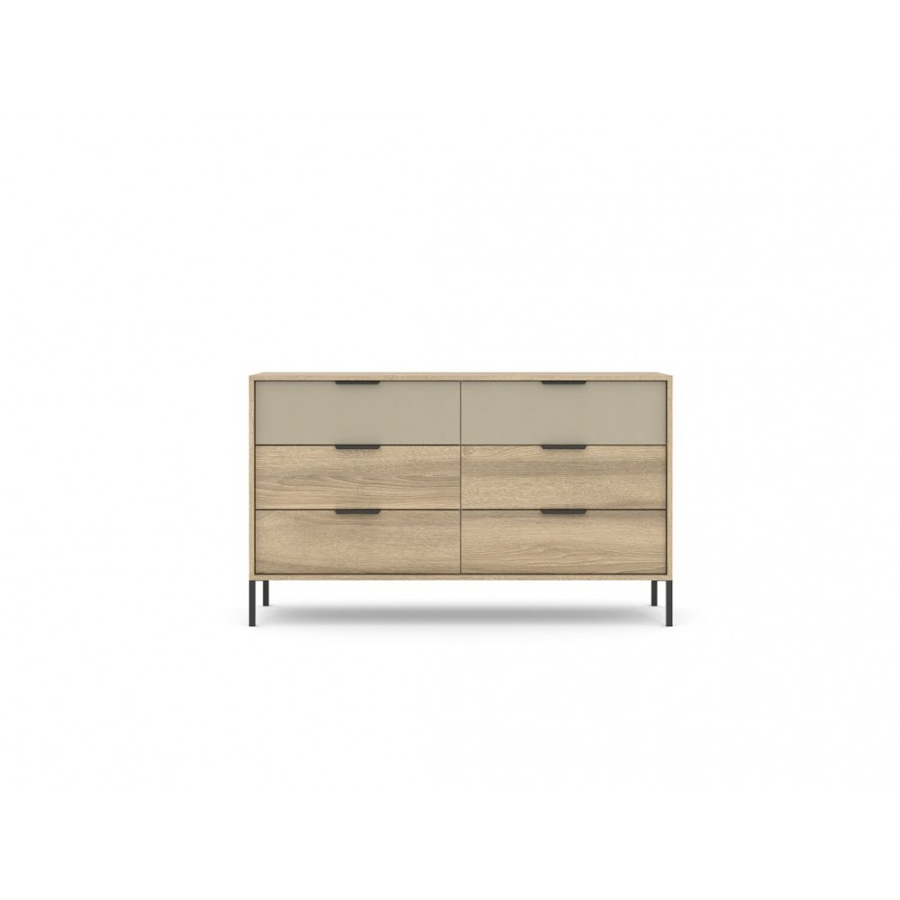 Комод Perfect Home Летто / Letto 6S/153 з 6 шухлядами Дуб терра темний/сірий кам'яний (PFH-092037)