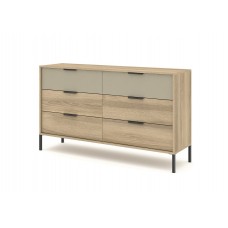 Комод Perfect Home Летто / Letto 6S/153 з 6 шухлядами Дуб терра темний/сірий кам'яний (PFH-092037)