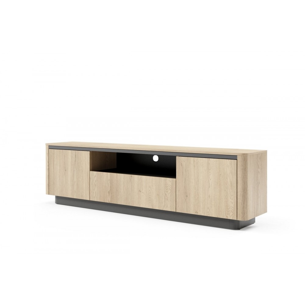 Тумба під ТВ Perfect Home Торро / Torro 3D/200 3-дверна Дуб кремона/чорний (PFH-091417)