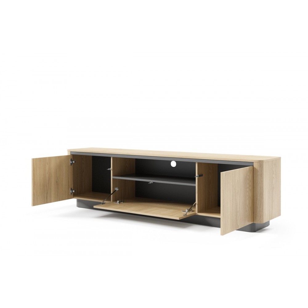 Тумба під ТВ Perfect Home Торро / Torro 3D/200 3-дверна Дуб кремона/чорний (PFH-091417)