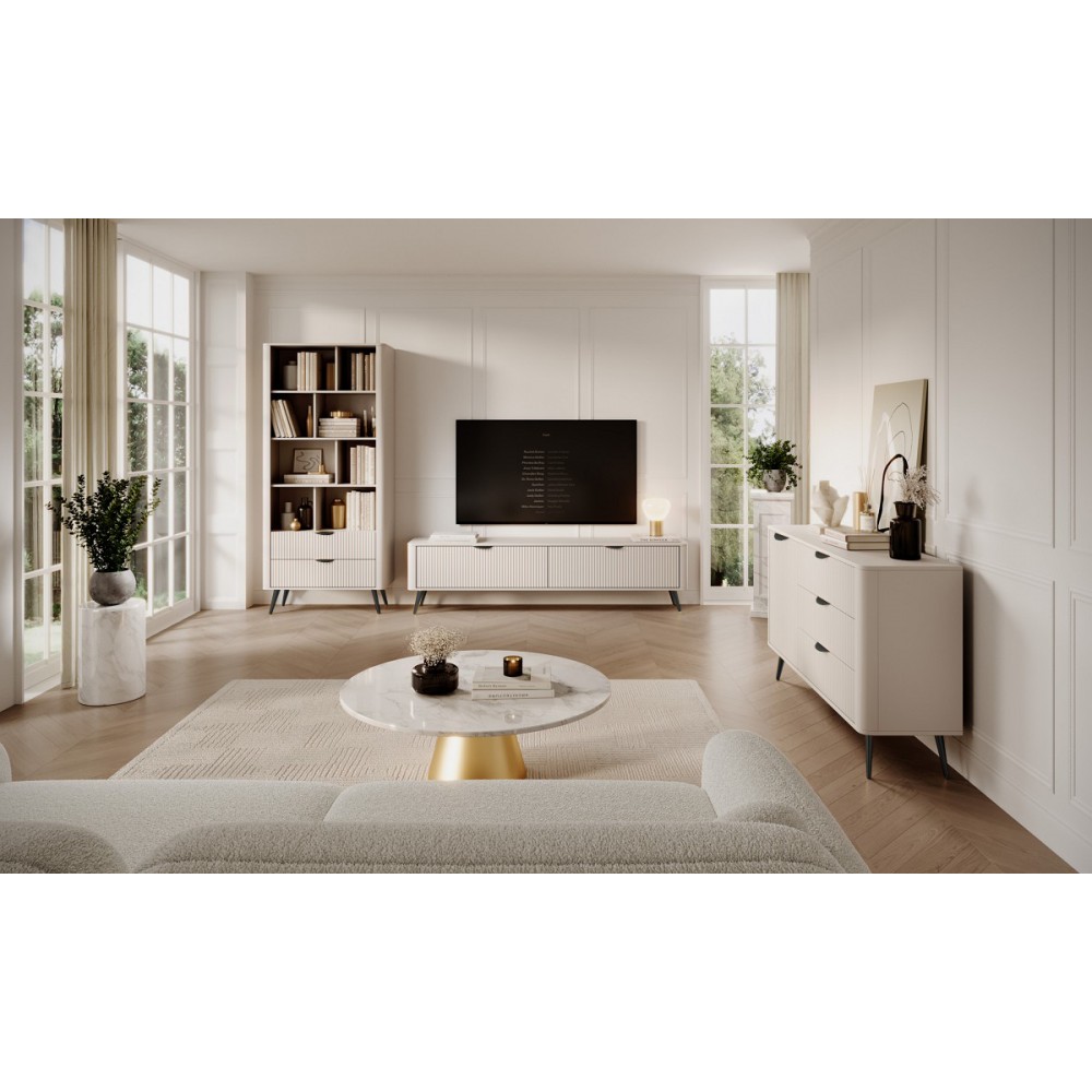 Комод Perfect Home Ланте / Lante 2-дверний з 3 шухлядами і чорними ніжками 2D3S/163 Беж (PFH-091177)