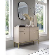 Комод Perfect Home Моно / Mono 2-дверний з 2 шухлядами і золотими ніжками MKSZ104 Беж пісочний (PFH-091205)
