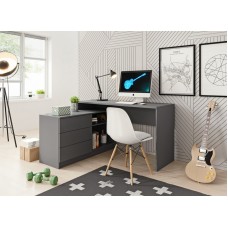 Стіл офісний письмовий Perfect Home Тео / Teo 3S/138 з 3 шухлядами Графіт (PFH-091166)