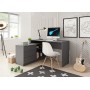 Стол офисный письменный Perfect Home Тео / Teo 3S/138 с 3 ящиками Графит (PFH-091166)