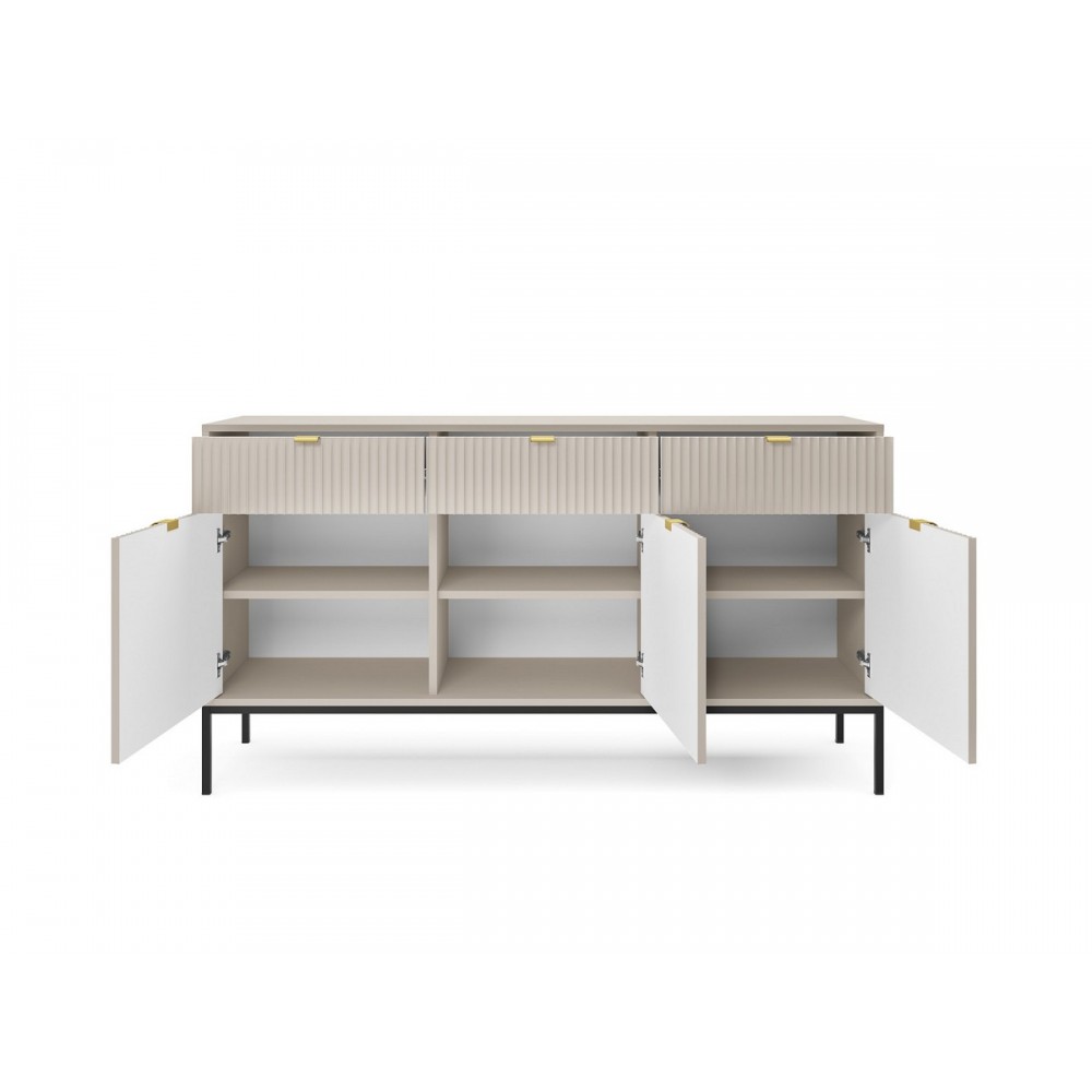 Комод Perfect Home Нова / Nova 3-дверний з 3 шухлядами і чорними ніжками KSZ154 Кашемір (PFH-091244)
