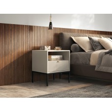 Тумба приліжкова Perfect Home Нова / Nova з 1 шухлядою і чорними ніжками S54 Кашемір (PFH-091256)