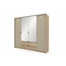 Шафа для одягу Perfect Home Летто / Letto 4D2S/220 4-дверна Дуб терра темний/сірий кам'яний (PFH-092039)