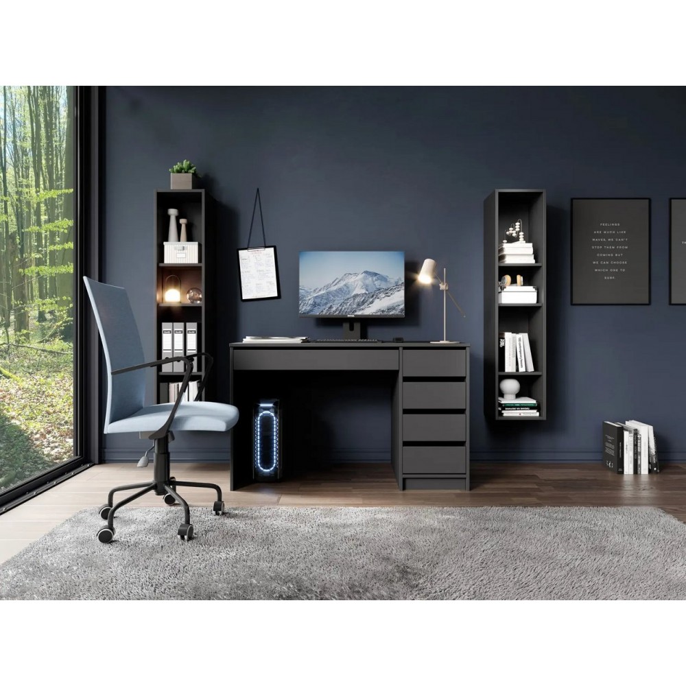Стіл туалетний письмовий Perfect Home Ада / Ada 5S/120 з 5 шухлядами Антрацит (PFH-091308)